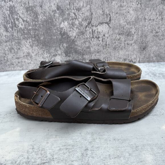 Birkenstock Milano Slingback Sandals Brown Leather Slip On EU 42 US 11 Betula - Picture 4 of 10